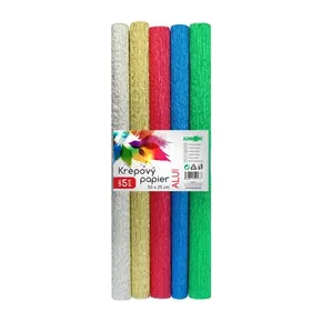 Krepppapír - 5 színű ALU készlet 25 x 50 cm